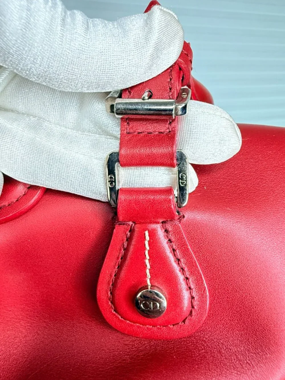 Christian Dior Large Detective Red Leather Bag 2005 John Galliano